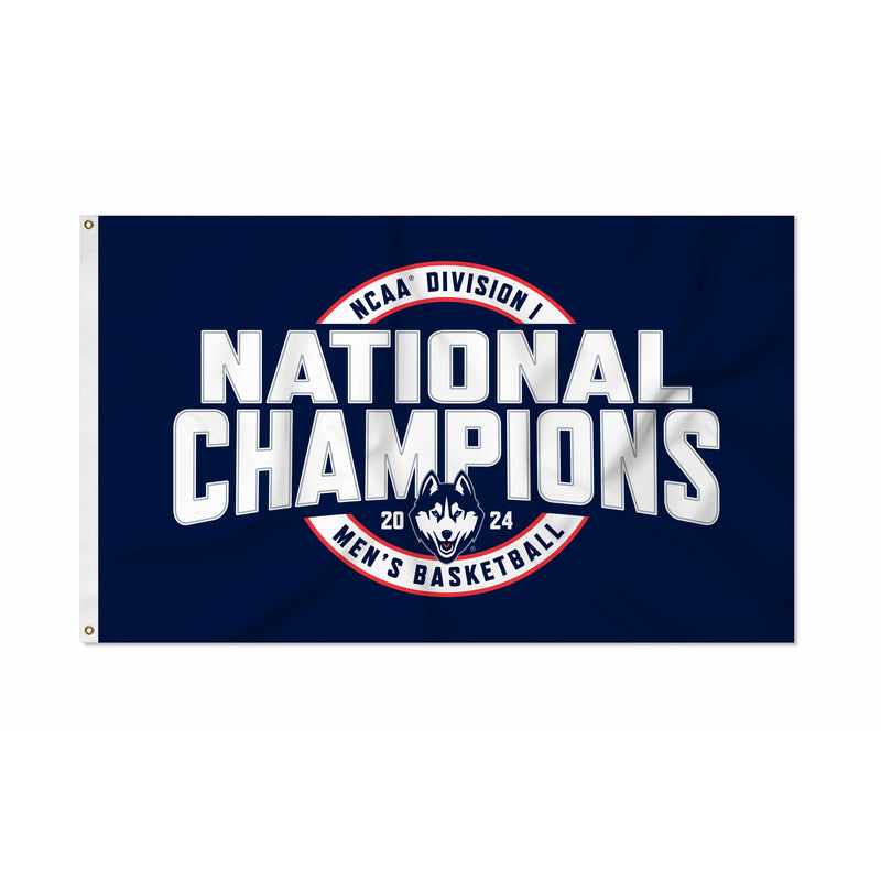 UConn Huskies 2024 NCAA Men's Basketball Champs Banner Flag