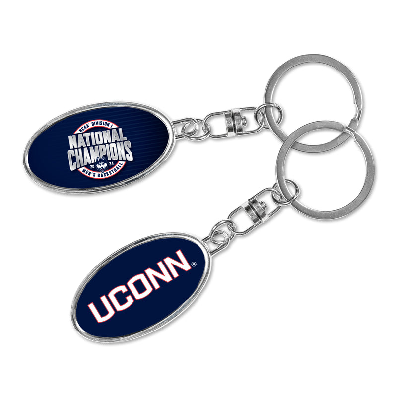 UConn Huskies 2024 NCAA Men's Basketball Champs Metal Spinner Keychain