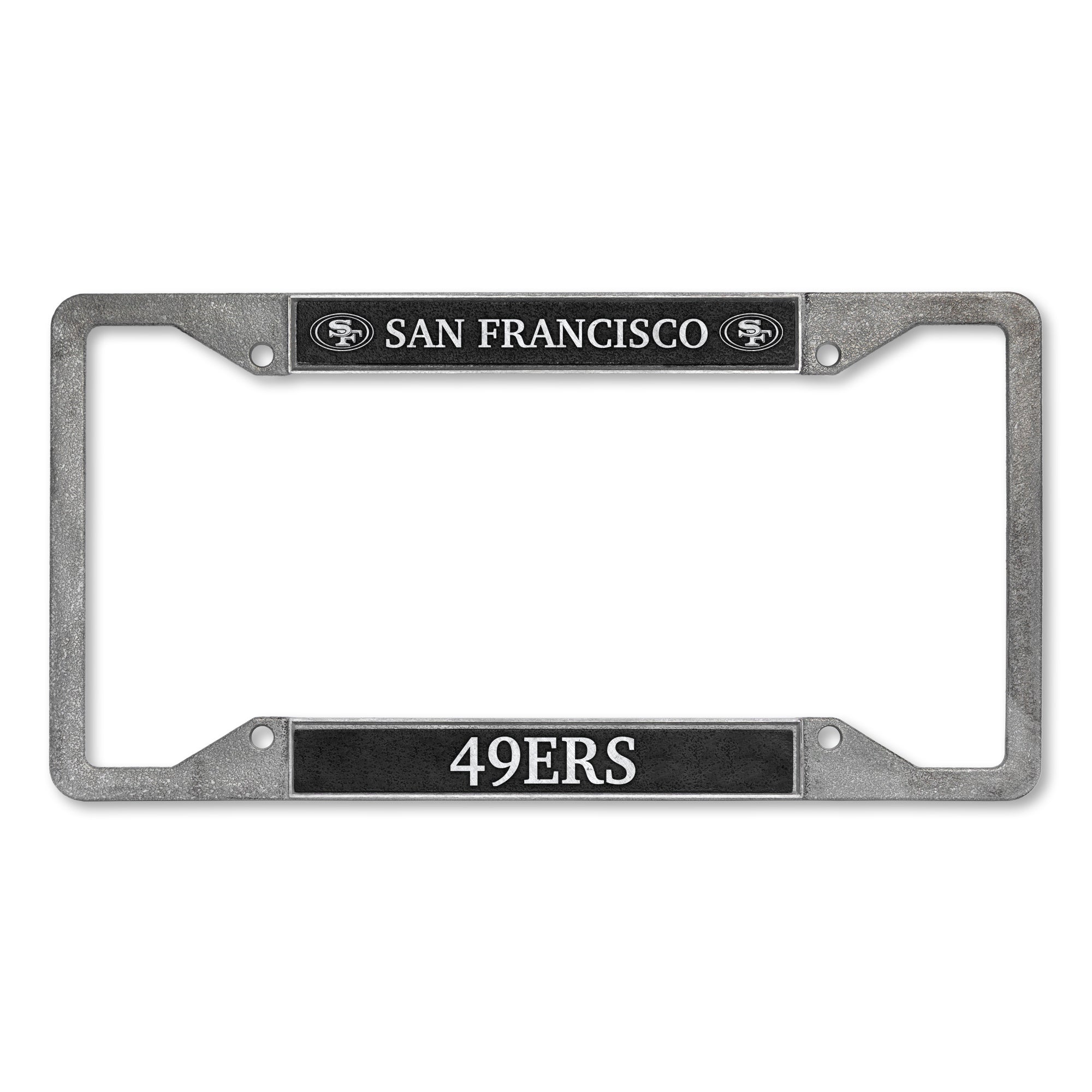 San Francisco 49ers 4-Corner Pewter Style License Plate Frame