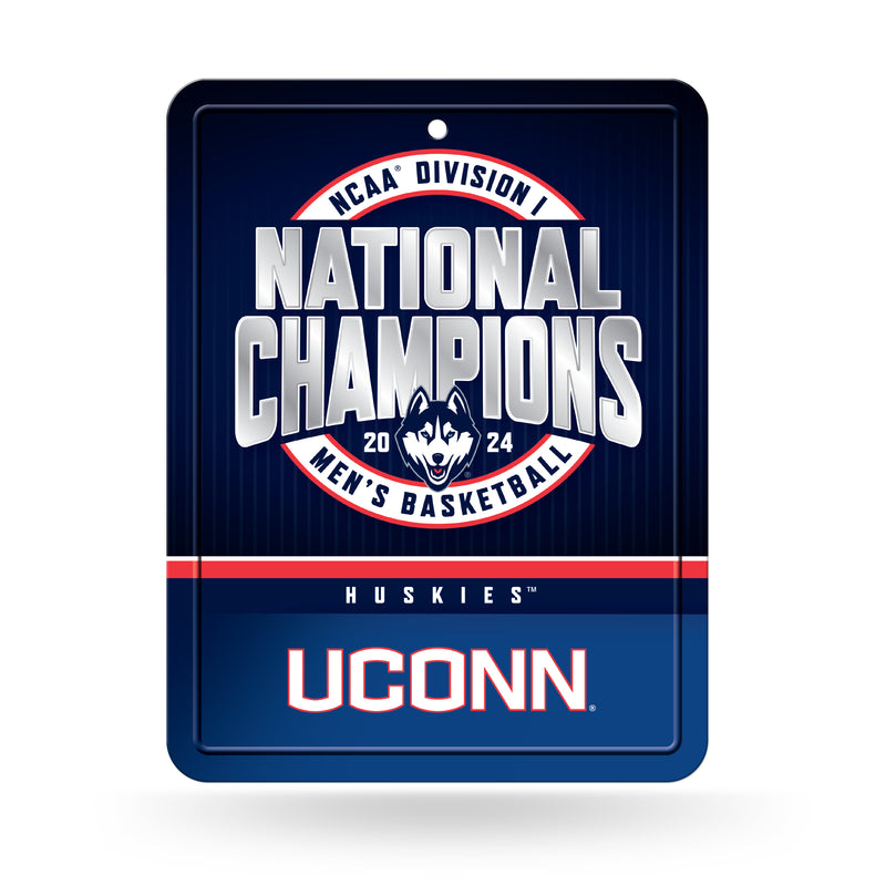 UConn Huskies 2024 NCAA Men's Basketball Champs Metal Parking Sign