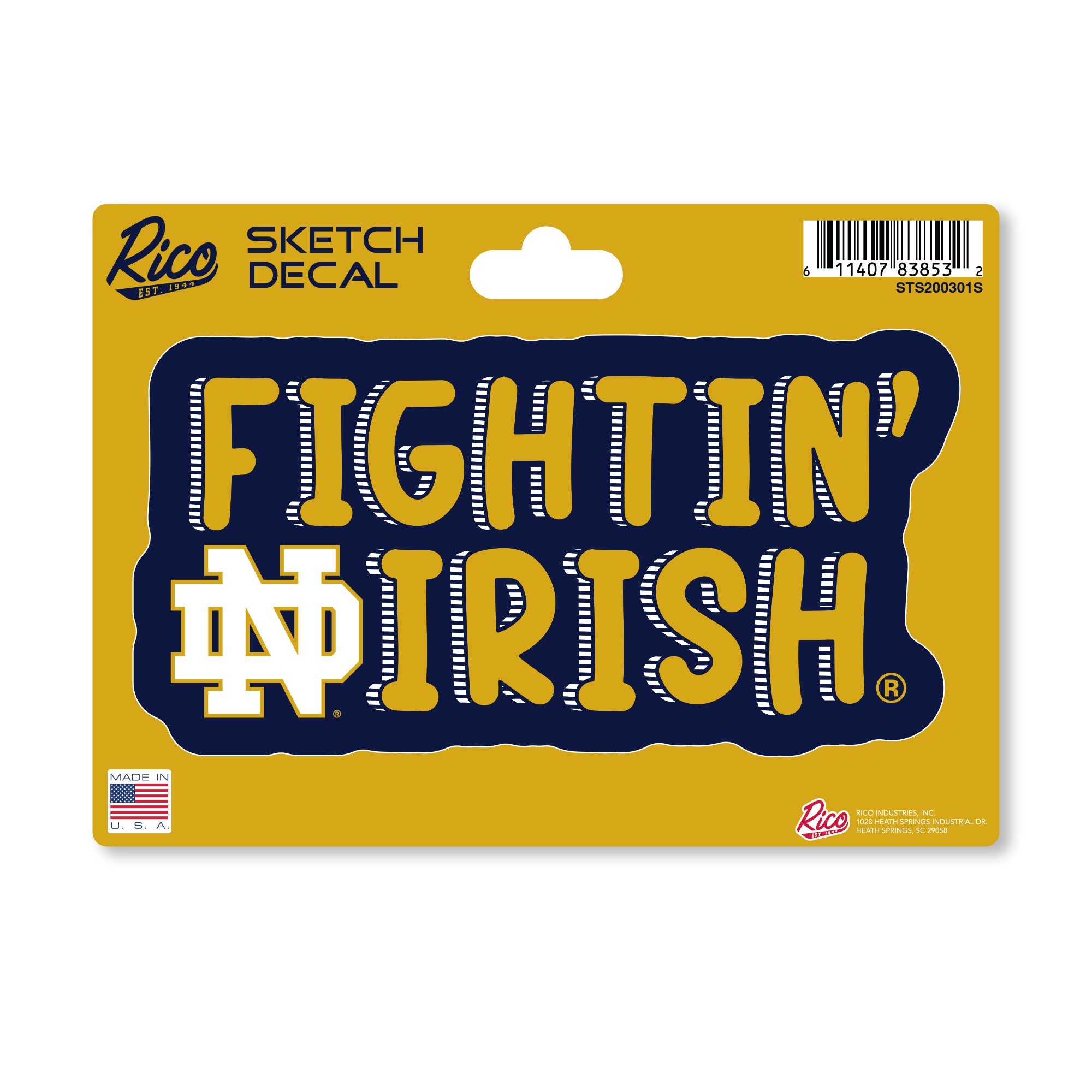 NCAA Notre Dame Fighting Irish Perfect Cut Decal Set - 2 Pack, 4 X 4 Inches, Officially Licensed - View #2