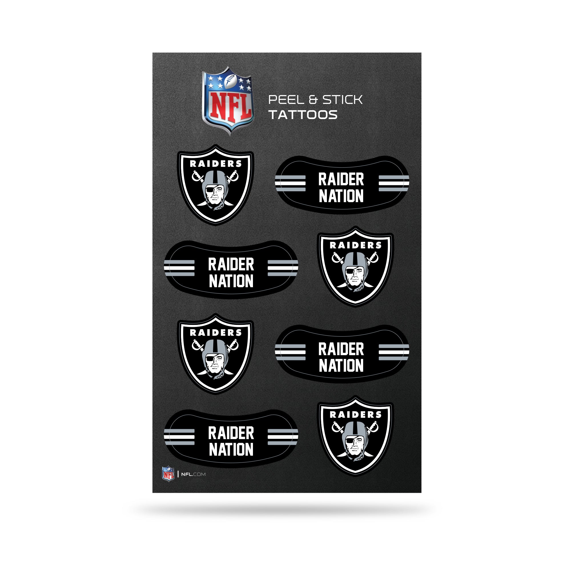 NFL Las Vegas Raiders Peel & Stick Temporary Tattoos - Eye Black - Gam