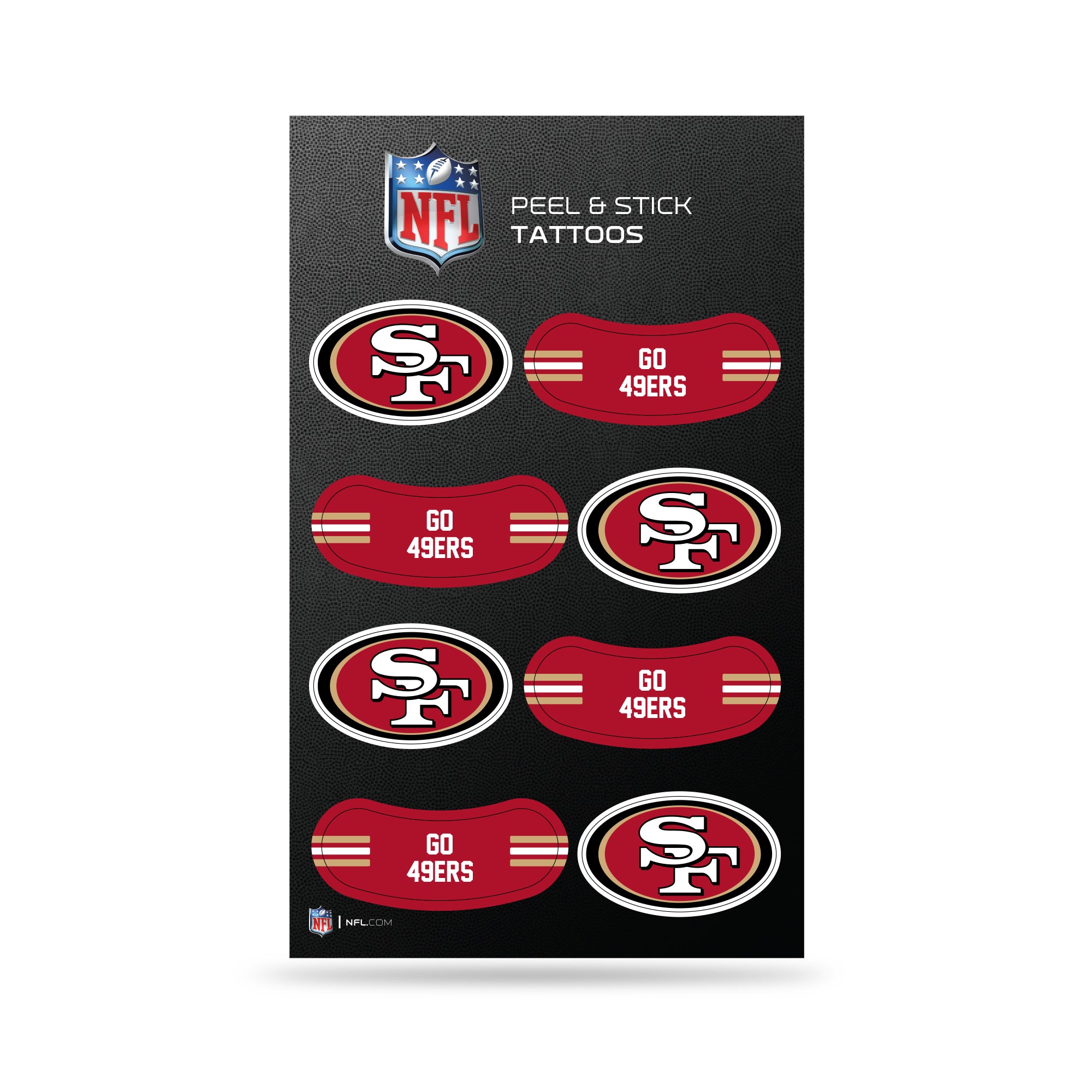 NFL San Francisco 49ers Peel & Stick Temporary Tattoos - Eye Black - G