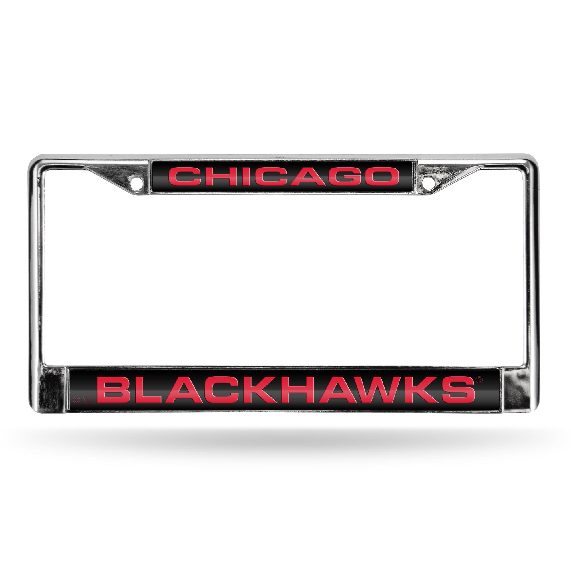 Chicago Blackhawks Laser Chrome 12 X 6 License Plate Frame