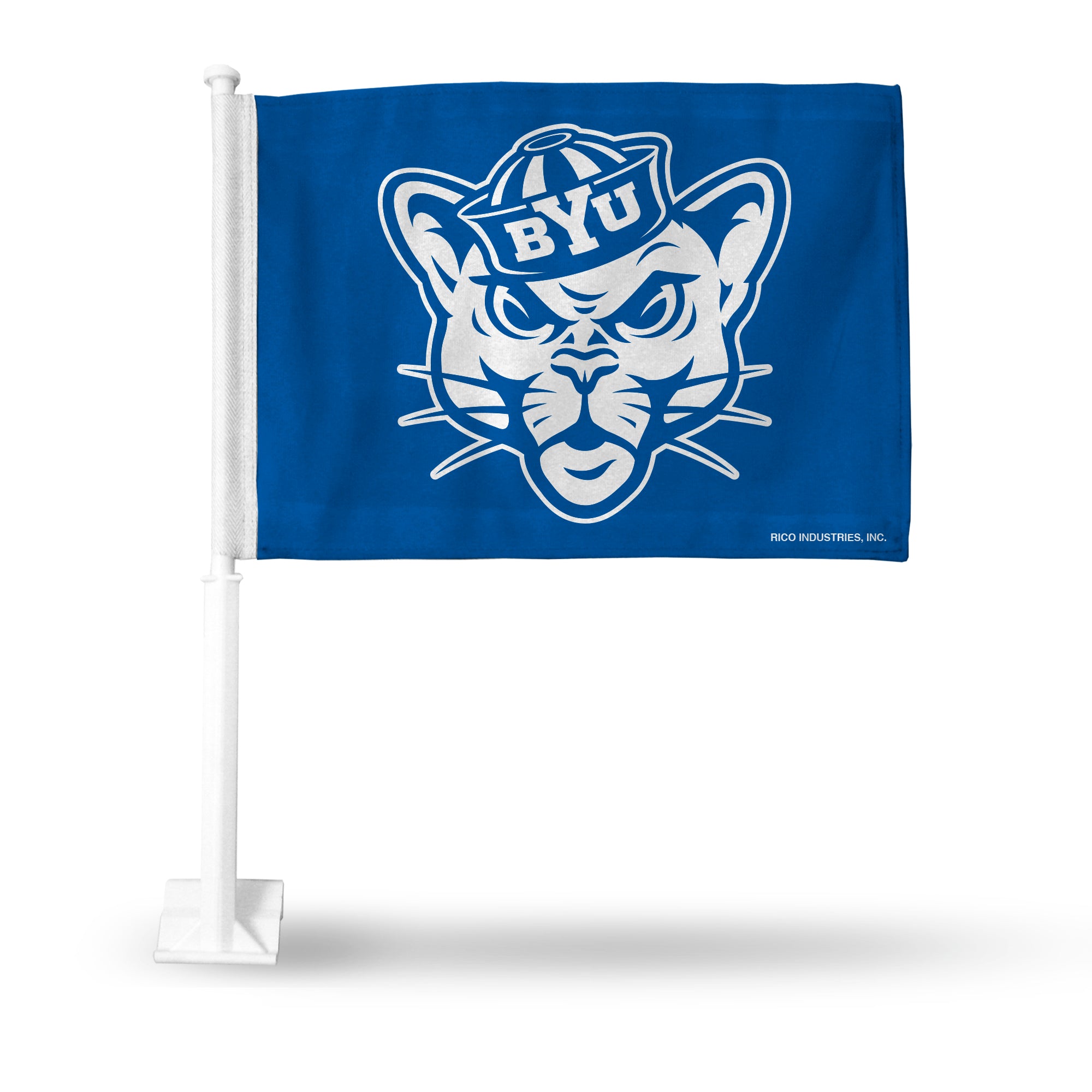 NCAA BYU Cougars Double Sided Car Flag - 16 x 19 - Strong Pole that