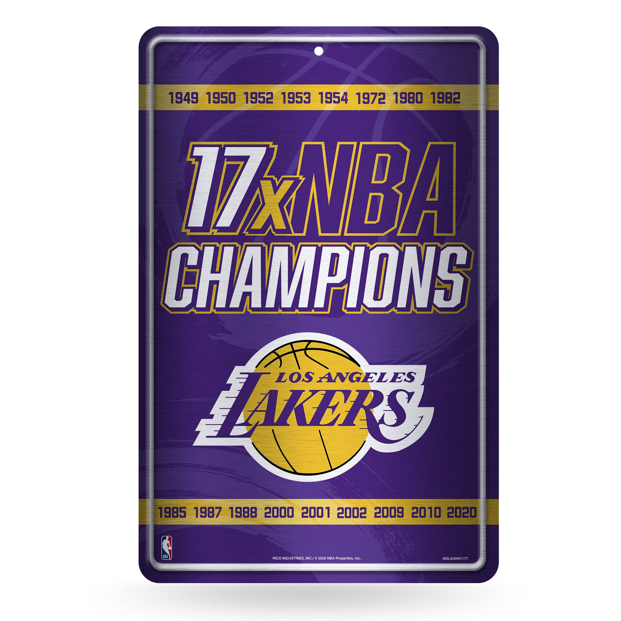 Los Angeles Lakers 17 Time Champions Pennant Flag