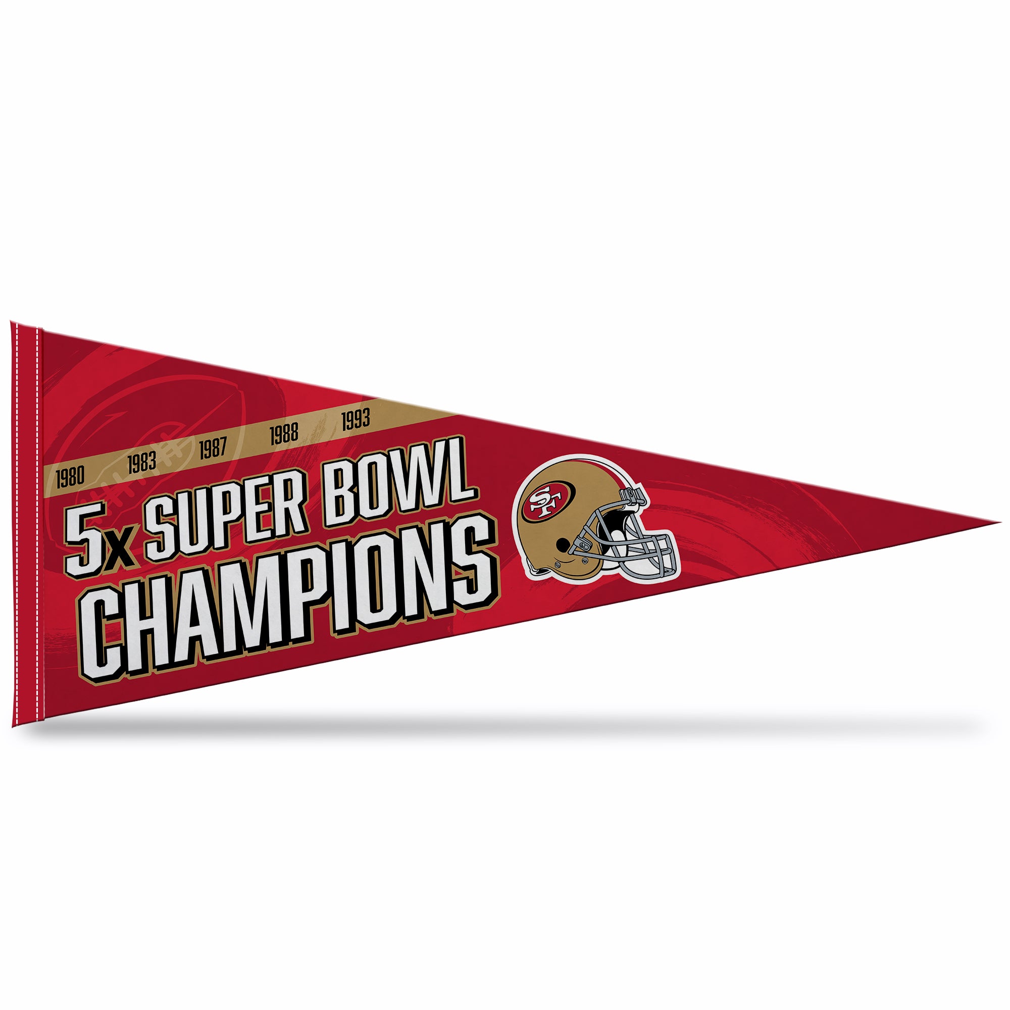 49Ers 5 Time Super Bowl Champs Soft Felt Carded Pennant (12X30)