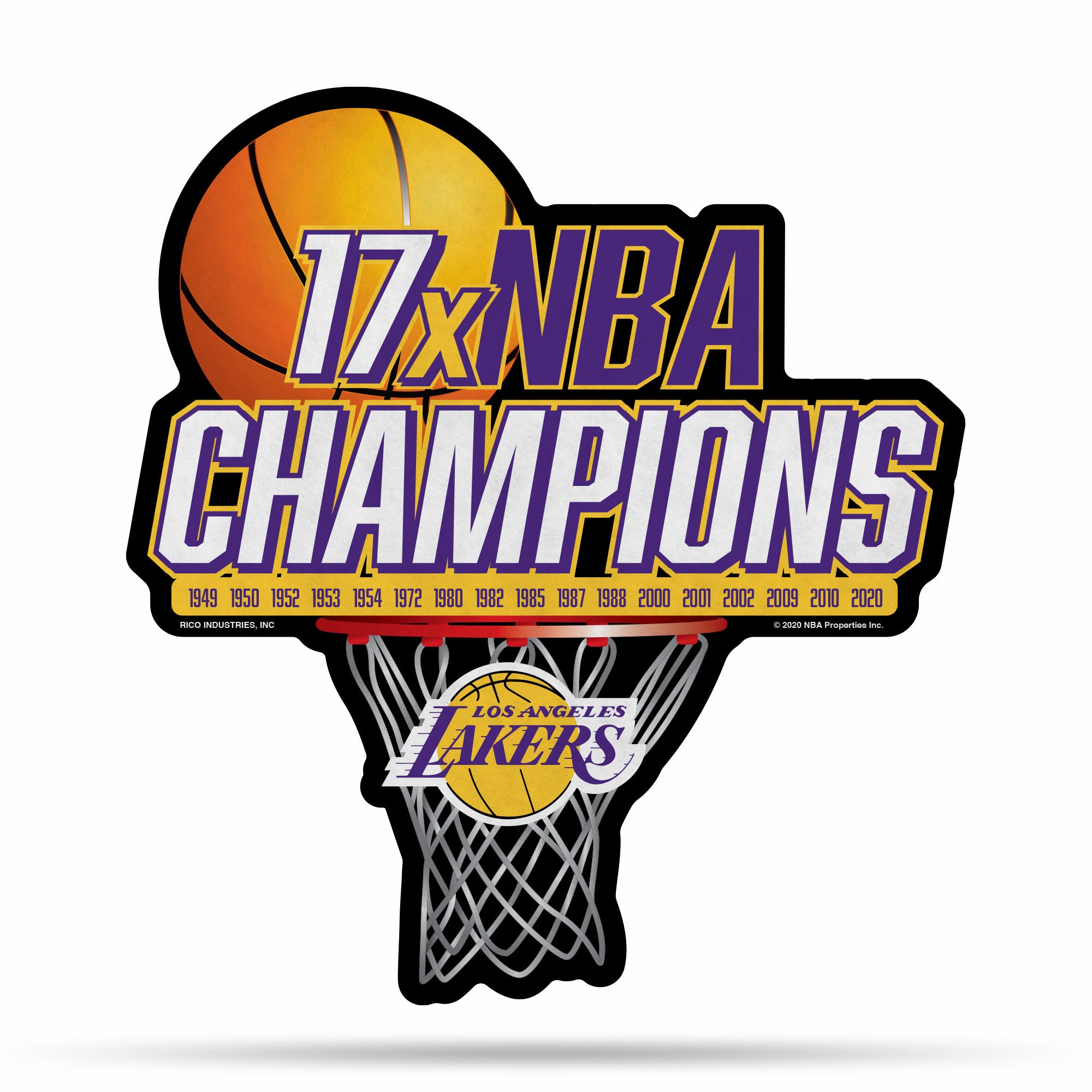  Los Angeles Lakers 17 Time Champions Pennant Flag