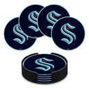 Seattle Kraken 4" Molded PVC Coaster 4-Pack