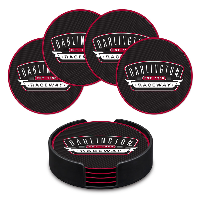 Darlington Raceway 4 Pack PVC Coaster Set with Holder