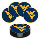 West Virginia Mountaineers 4" Molded PVC Coaster (4-Pack)