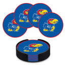 Kansas Jayhawks 4" Molded PVC Coaster (4-Pack)
