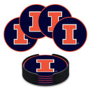 Illinois Fighting Illini 4" Molded PVC Coaster (4-Pack)