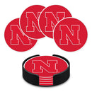 Nebraska University 4" Molded PVC Coaster (4-Pack)