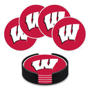 Wisconsin Badgers 4" Molded PVC Coaster (4-Pack)