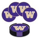 Washington Huskies 4" Molded PVC Coaster (4-Pack)
