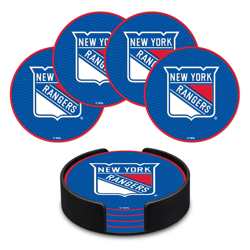 New York Rangers 4" Molded PVC Coaster 4-Pack