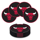 Chicago Bulls 4" Molded PVC Coaster 4-Pack