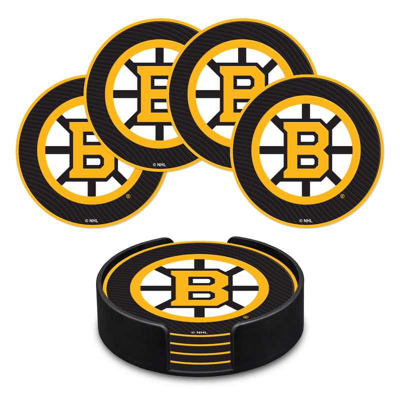 Boston Bruins 4" Molded PVC Coaster 4-Pack