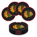 Chicago Blackhawks 4" Molded PVC Coaster 4-Pack
