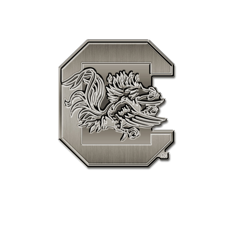 NCAA South Carolina Gamecocks Antique Nickel Auto Emblem for Car/Truck/SUV By Rico Industries