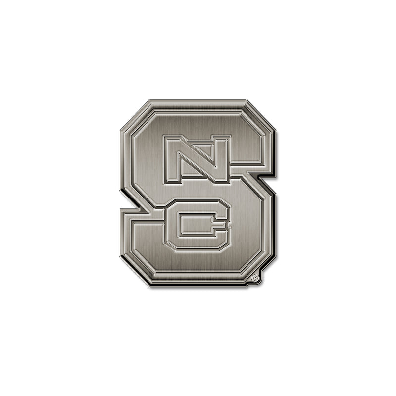 NCAA N.Carolina State Wolfpack Antique Nickel Auto Emblem for Car/Truck/SUV By Rico Industries