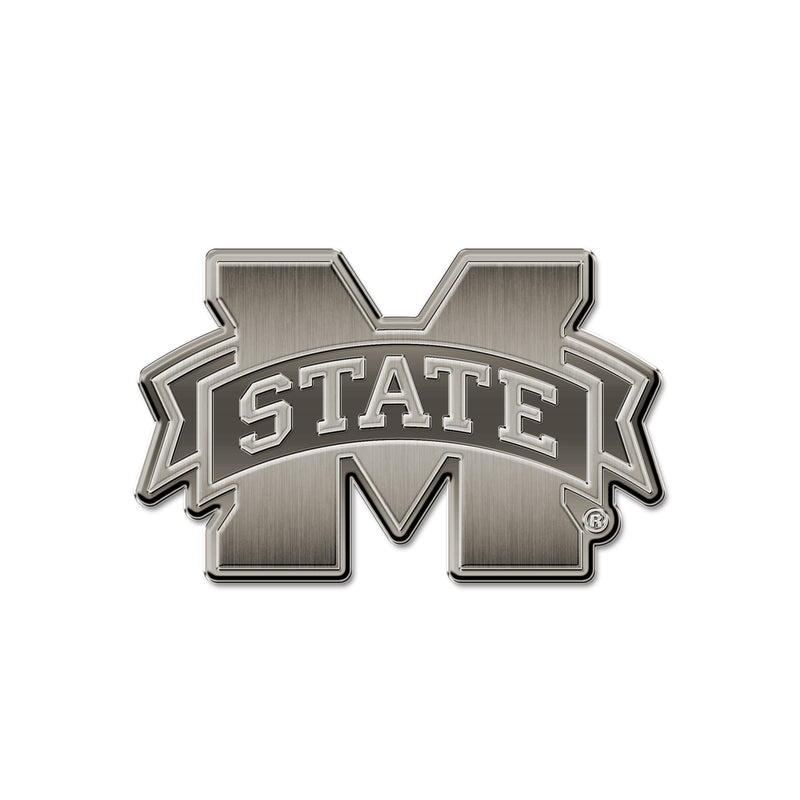 NCAA Mississippi State Bulldogs Antique Nickel Auto Emblem for Car/Truck/SUV By Rico Industries