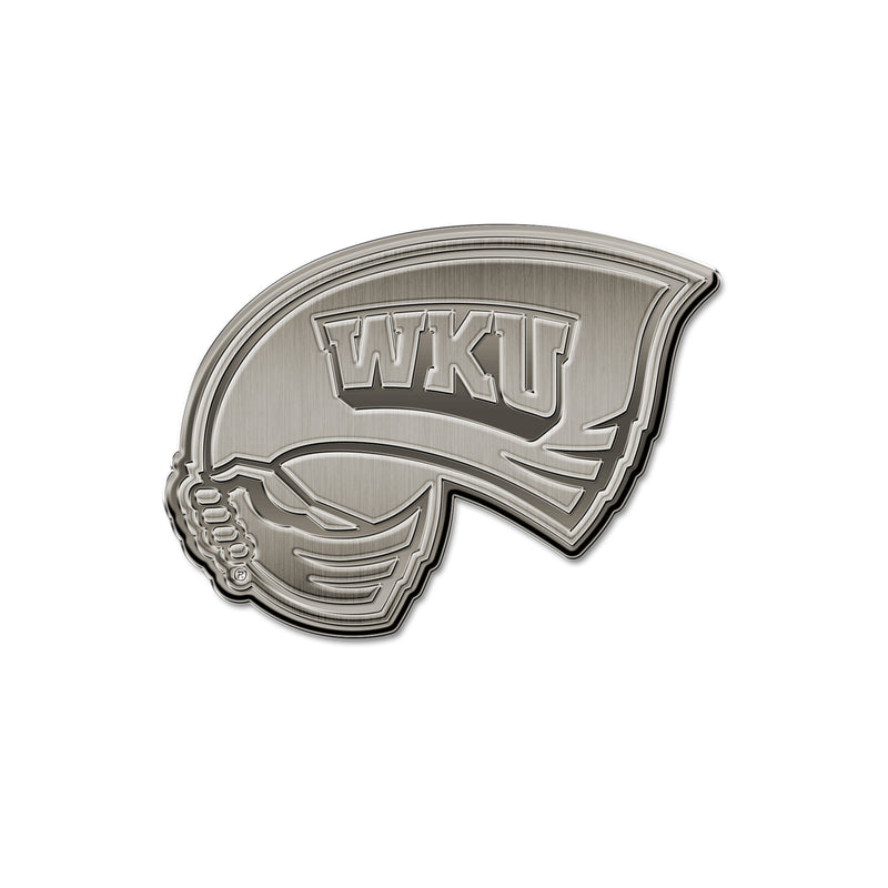NCAA Western Kentucky Hilltoppers Antique Nickel Auto Emblem for Car/Truck/SUV By Rico Industries