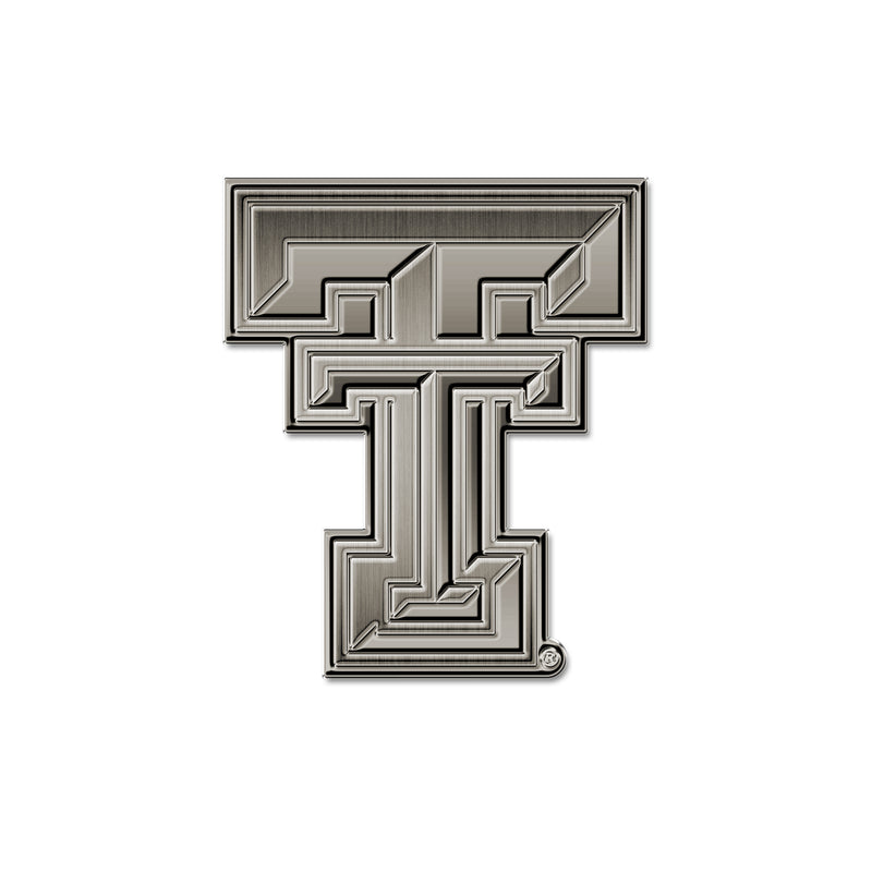 NCAA Texas Tech Red Raiders Antique Nickel Auto Emblem for Car/Truck/SUV By Rico Industries