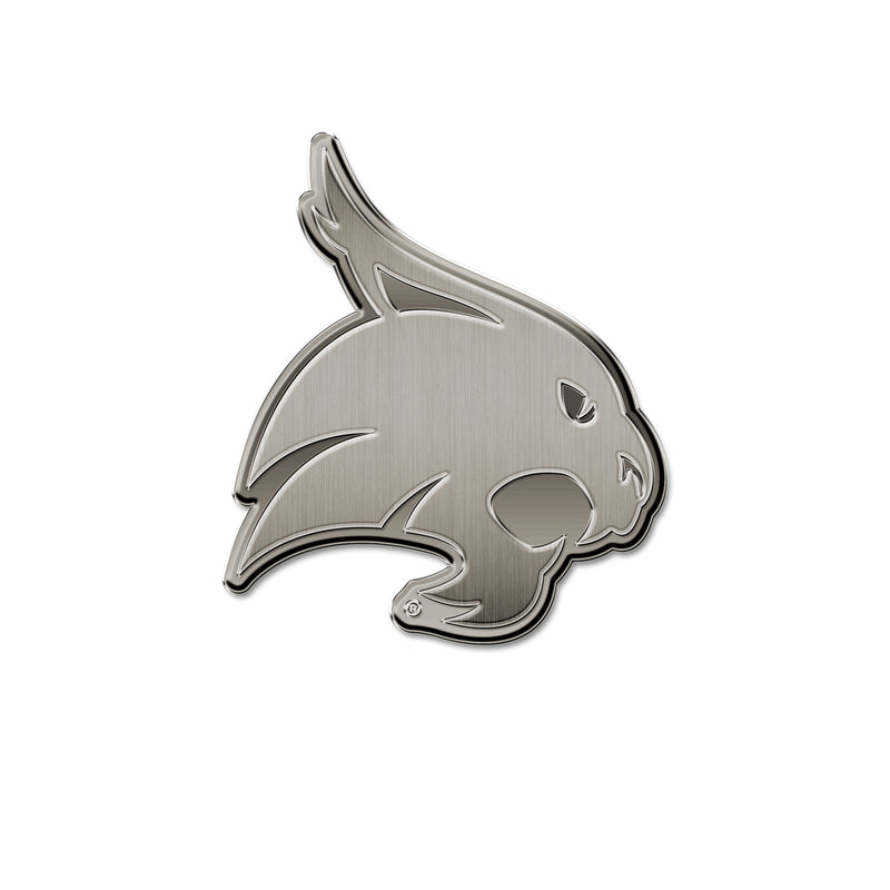 NCAA Texas State Bobcats Antique Nickel Auto Emblem for Car/Truck/SUV By Rico Industries