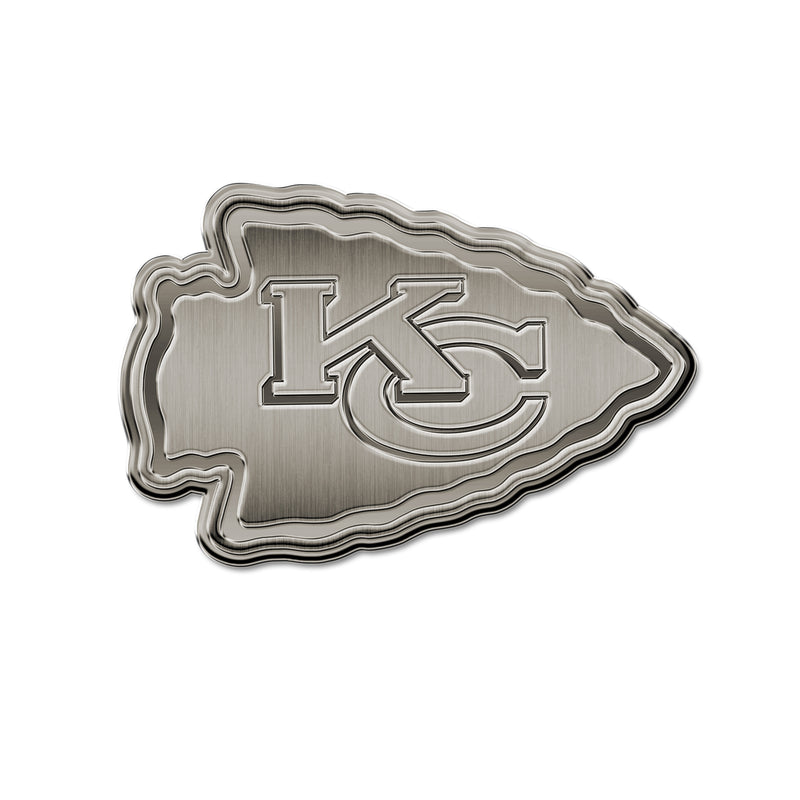 NFL Kansas City Chiefs Antique Nickel Auto Emblem for Car/Truck/SUV By Rico Industries
