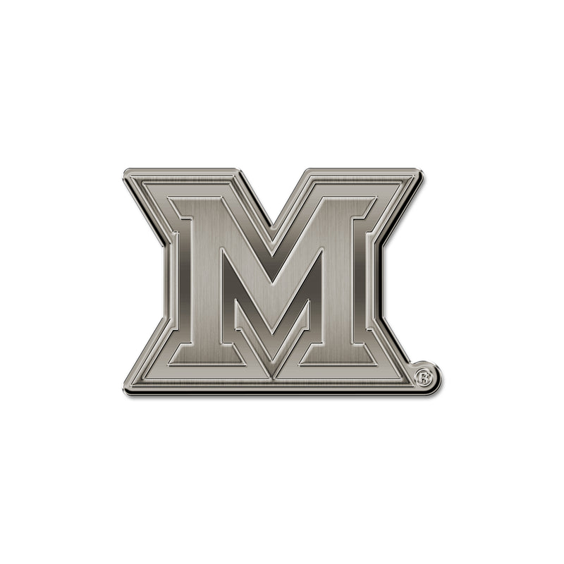 NCAA Miami of Ohio Redhawks Antique Nickel Auto Emblem for Car/Truck/SUV By Rico Industries