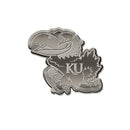 NCAA Kansas Jayhawks Antique Nickel Auto Emblem for Car/Truck/SUV By Rico Industries