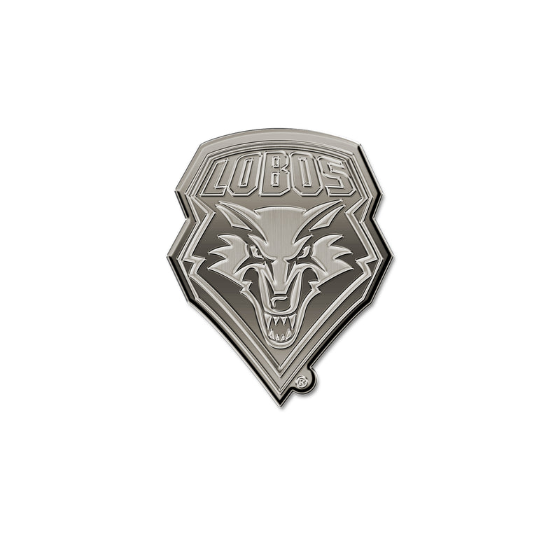 NCAA New Mexico Lobos Antique Nickel Auto Emblem for Car/Truck/SUV By Rico Industries