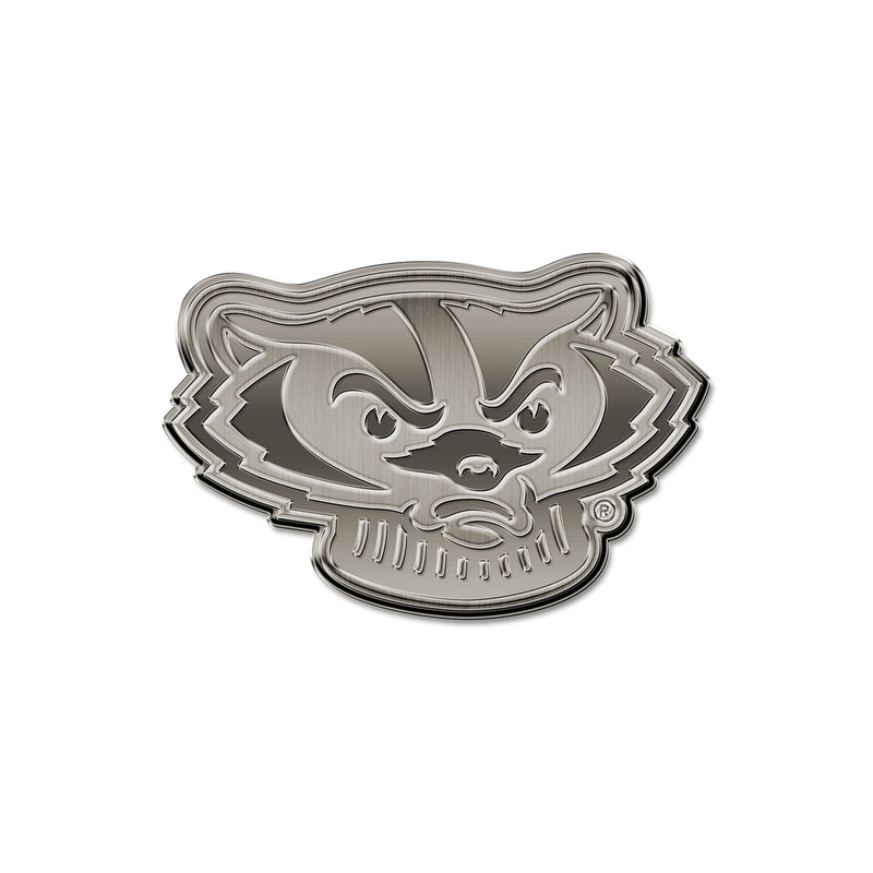 NCAA Wisconsin Badgers Antique Nickel Auto Emblem for Car/Truck/SUV By Rico Industries