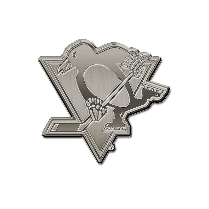 NHL Pittsburgh Penguins Antique Nickel Auto Emblem for Car/Truck/SUV By Rico Industries