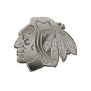NHL Chicago Blackhawks Antique Nickel Auto Emblem for Car/Truck/SUV By Rico Industries