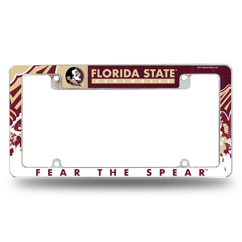 NCAA Florida State Seminoles 12" x 6" Chrome All Over Automotive License Plate Frame for Car/Truck/SUV By Rico Industries
