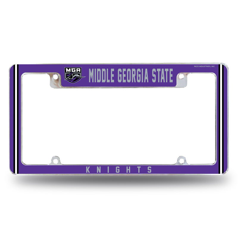 Middle Georgia State Knights All Over Chrome License Plate Frame