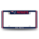 New England Patriots "Go Pats" All Over Chrome Frame Blue
