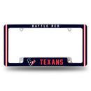 Houston Texans Team Slogan All Over Chrome Frame   Battle Red