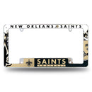 NFL New Orleans Saints 12" x 6" Chrome All Over Automotive License Plate Frame for Car/Truck/SUV By Rico Industries