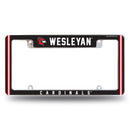 Wesleyan University Cardinals All Over Chrome License Plate Frame