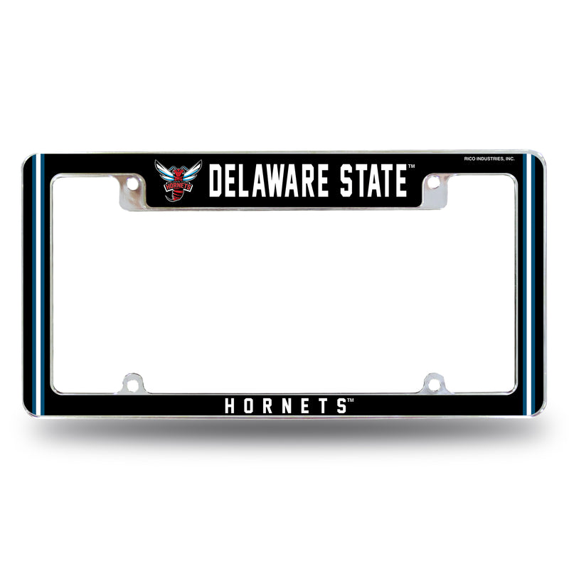 Delaware State Hornets All Over Chrome License Plate Frame