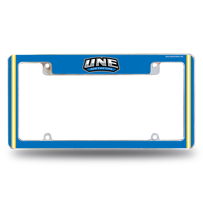 University Of New England Nor'Easters All Over Chrome License Plate Frame