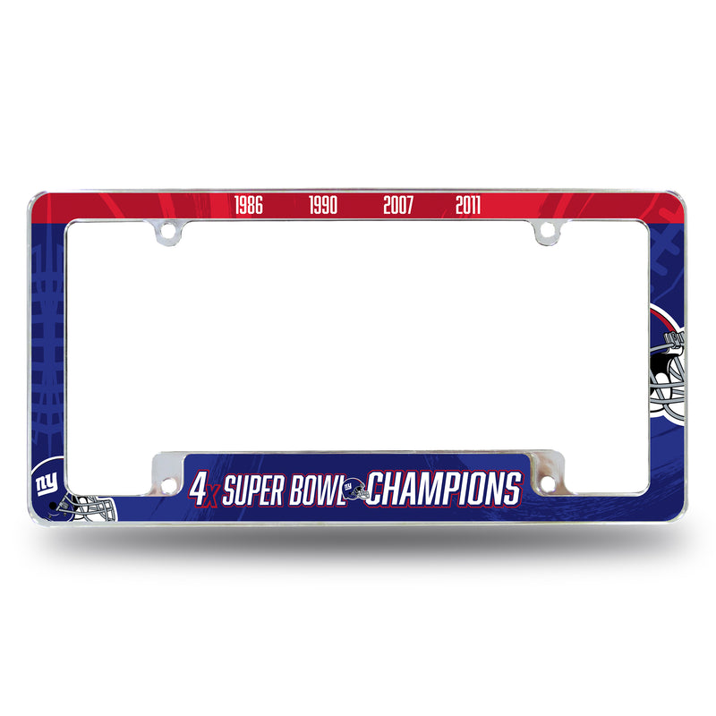 New York Giants 4x Super Bowl Champs All Over Chrome Frame