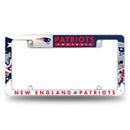 NFL New England Patriots 12" x 6" Chrome All Over Automotive License Plate Frame for Car/Truck/SUV By Rico Industries