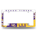 NCAA LSU Tigers 12" x 6" Chrome All Over Automotive License Plate Frame for Car/Truck/SUV By Rico Industries