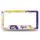 Lsu - Tie Dye Design - All Over Chrome Frame (Bottom Oriented)