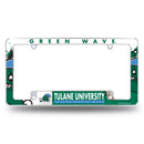 Tulane Green Wave All Over Chrome License Plate Frame